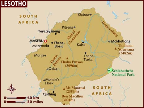 Map of Lesotho